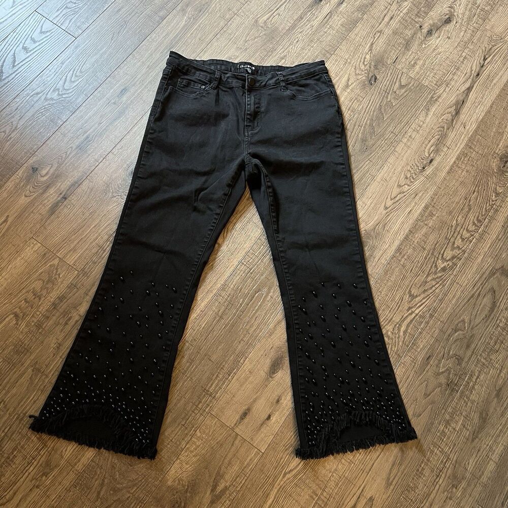Juliette‎ Women’s Jeans Pants Sz 12 Beaded Raw Hen Goth